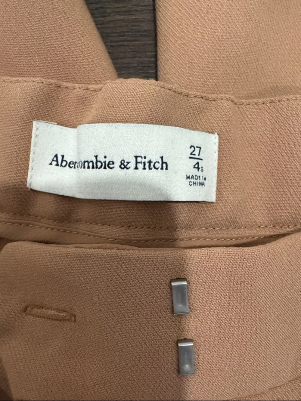 Abercrombie & Fitch Tailored High-Rise Trousers - Light Tan - Picture 2 of 8